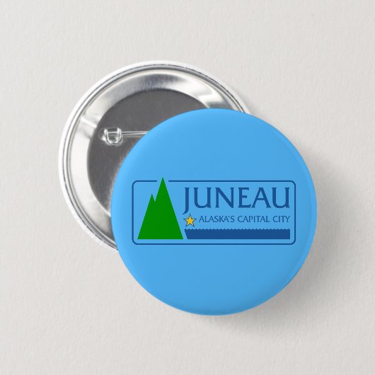 Vlag van Juneau, Alaska Pinback Button (Voorkant /achterkant)