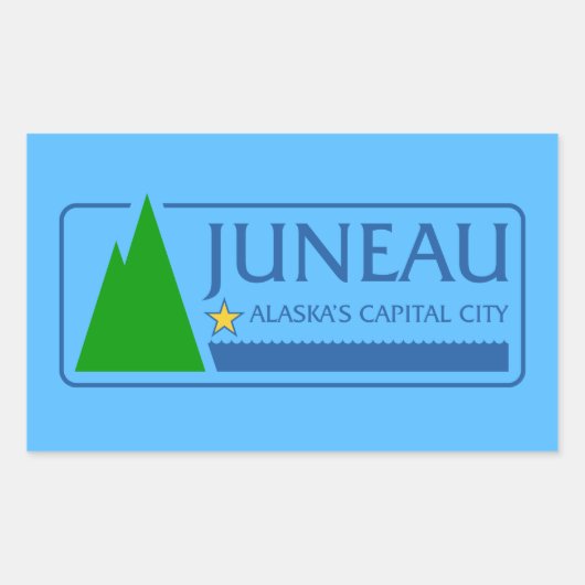 Vlag van Juneau, Alaska Rechthoekige sticker (Voorkant)