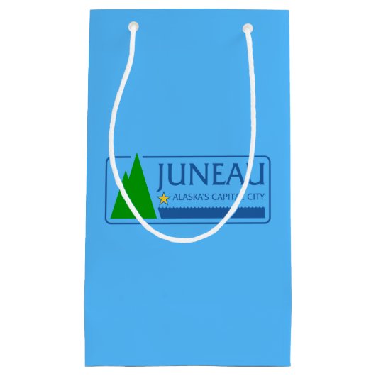 Vlag van Juneau, Alaska Small Gift Bag Klein Cadeauzakje (Voorkant)