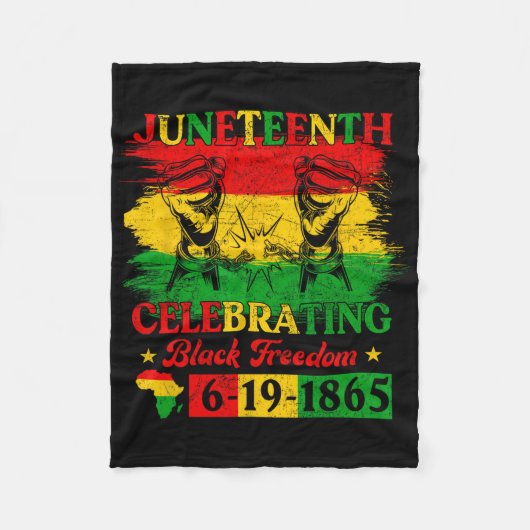 Vlag van Juneteenth Viering van zwarte vrijheid Ju Fleece Deken (Voorkant)