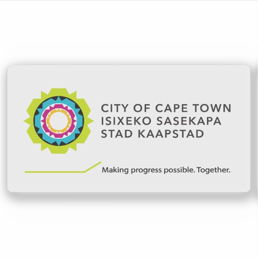 Vlag van Kaapstad, de Republiek Zuid-Afrika Sticker (Voorkant)