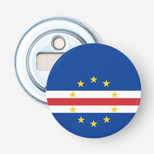 Vlag van Kaapverdië Button Flesopener (Voorkant)