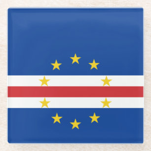 Vlag van Kaapverdië Glazen Onderzetter