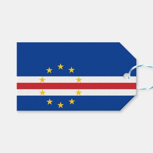 Vlag van Kaapverdië (Kaapverdië) Cadeaulabel (Voorkant (Horizontaal))