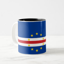 Vlag van Kaapverdië (Kaapverdië) Tweekleurige Koffiemok