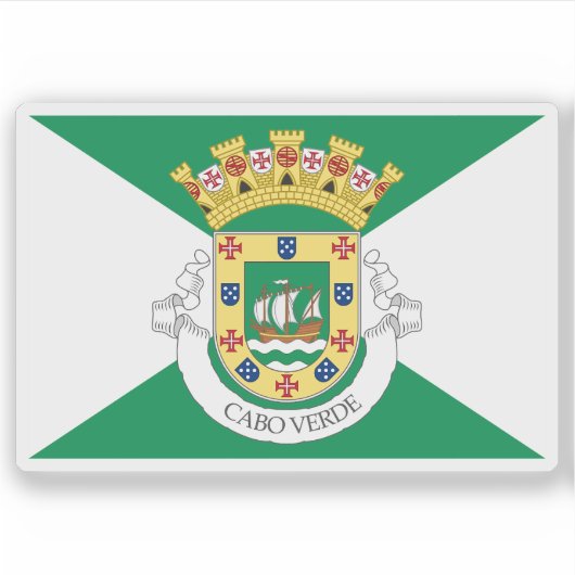 Vlag van Kaapverdië (Kaapverdië, voorstel uit 1932 Sticker (Voorkant)