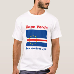 Vlag van Kaapverdië + Kaart + Tekst T-shirt