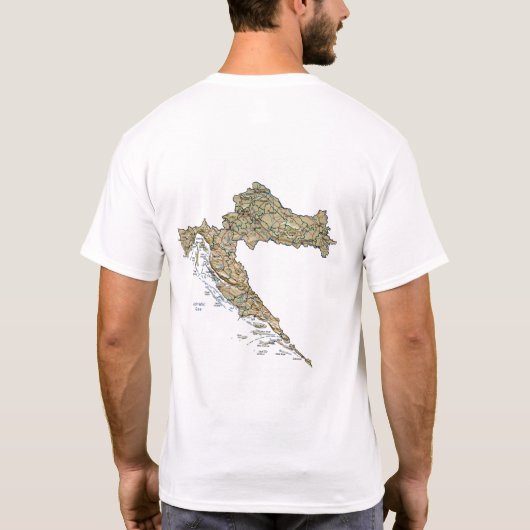 Vlag van Kaapverdië + Kaart + Tekst T-shirt (Achterkant)
