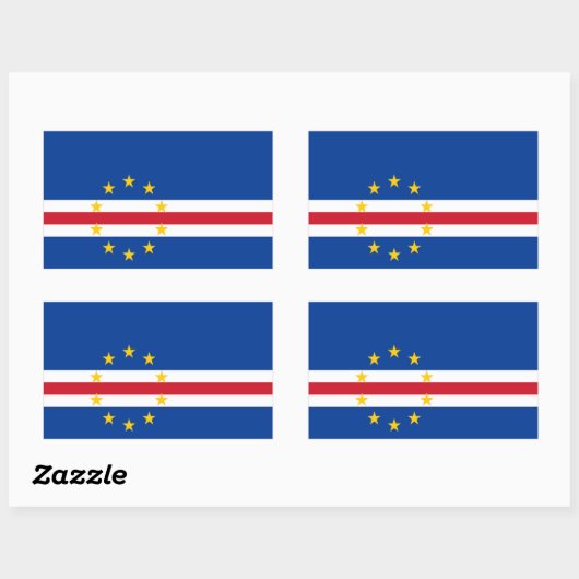 Vlag van Kaapverdië Rechthoekige Sticker (Vel)