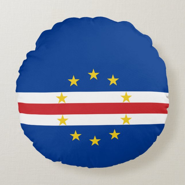 Vlag van Kaapverdië Rond Kussen (Voorkant)