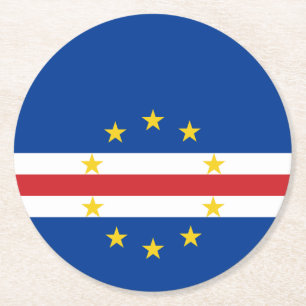 Vlag van Kaapverdië Ronde Kartonnen Onderzetter