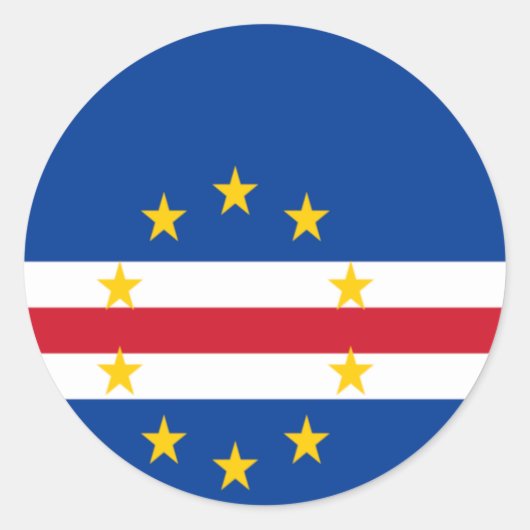 Vlag van Kaapverdië Ronde Sticker (Voorkant)