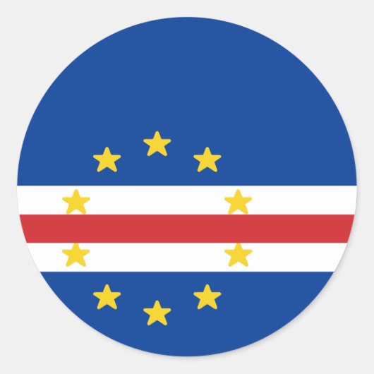 Vlag van Kaapverdië Ronde Sticker (Voorkant)