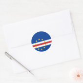 Vlag van Kaapverdië Ronde Sticker (Envelop)