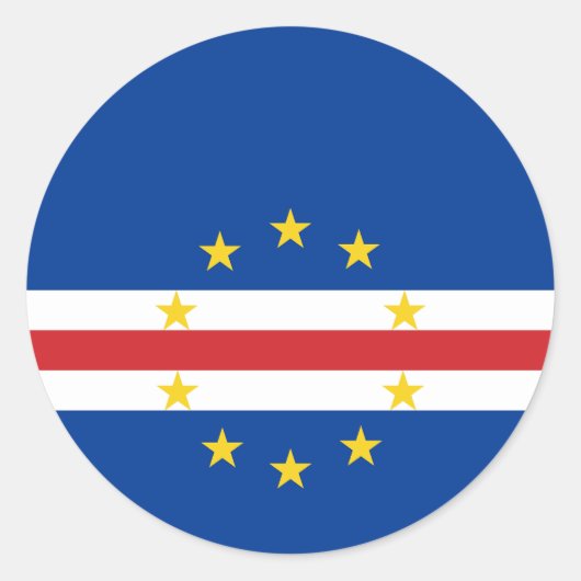 Vlag van Kaapverdië Ronde Sticker (Voorkant)