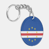 Vlag van Kaapverdië Sleutelhanger (Voorkant Links)