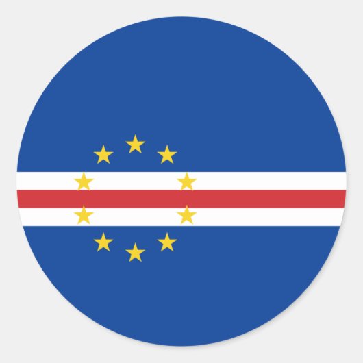 Vlag van Kaapverdië Vlag van Kaapverdië Ronde Sticker (Voorkant)
