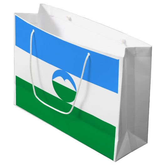 Vlag van Kabardino-Balkarië Groot Cadeauzakje (Voorkant Gekanteld)