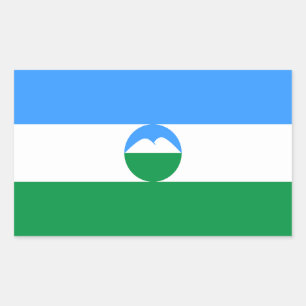 Vlag van Kabardino-Balkarië Rechthoekige Sticker