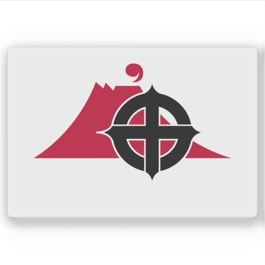 Vlag van Kagoshima, Kagoshima, Japan Sticker (Voorkant)