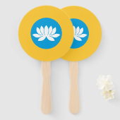 Vlag van Kalmukkië Handwaaier (Voorkant en achterkant)