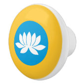 Vlag van Kalmukkië Keramische Knop (Rechts)