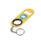 Vlag van Kalmukkië Mini Flessenopener (Achterkant Gekanteld)