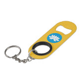 Vlag van Kalmukkië Mini Flessenopener (Voorkant Gekanteld)