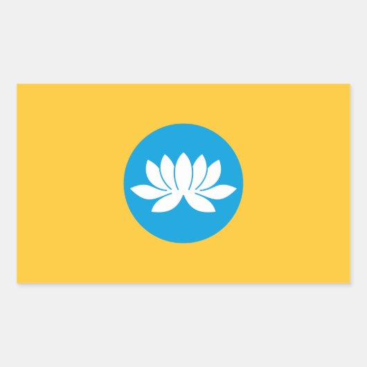 Vlag van Kalmukkië Rechthoekige Sticker (Voorkant)