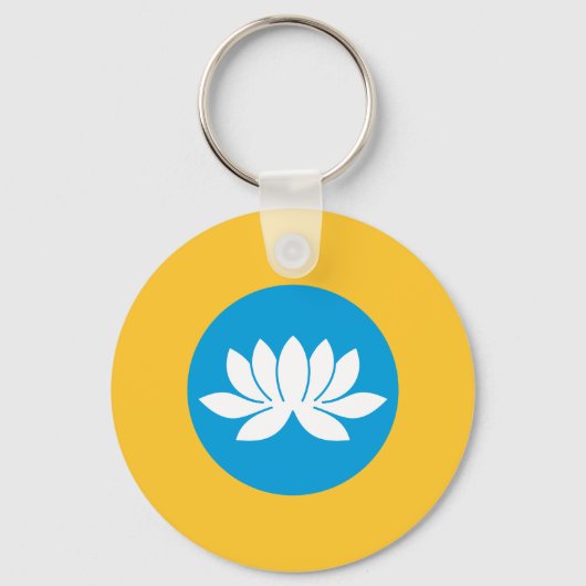 Vlag van Kalmukkië Sleutelhanger (Voorkant)
