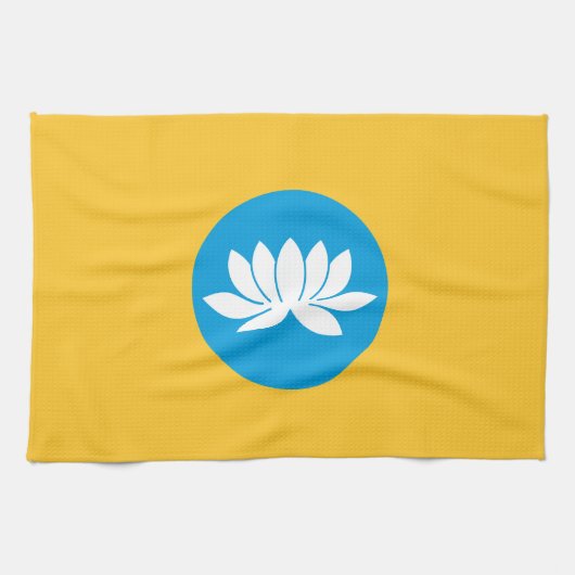 Vlag van Kalmukkië Theedoek (Horizontaal)