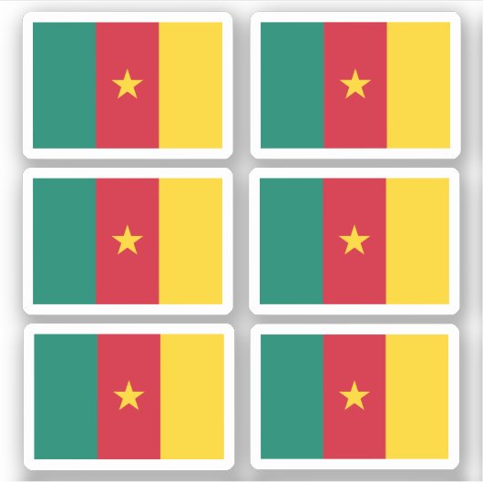 Vlag van Kameroen - een collectie sticker (Voorkant)