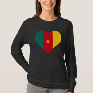 Vlag van Kameroen Hart Kameroen Liefde Kameroen T-shirt