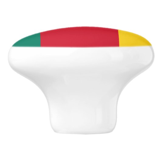 Vlag van Kameroen Keramische Knop (Zijkant)
