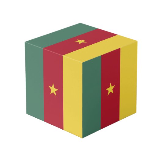 Vlag van Kameroen Kubus (Voorkant hoekig)