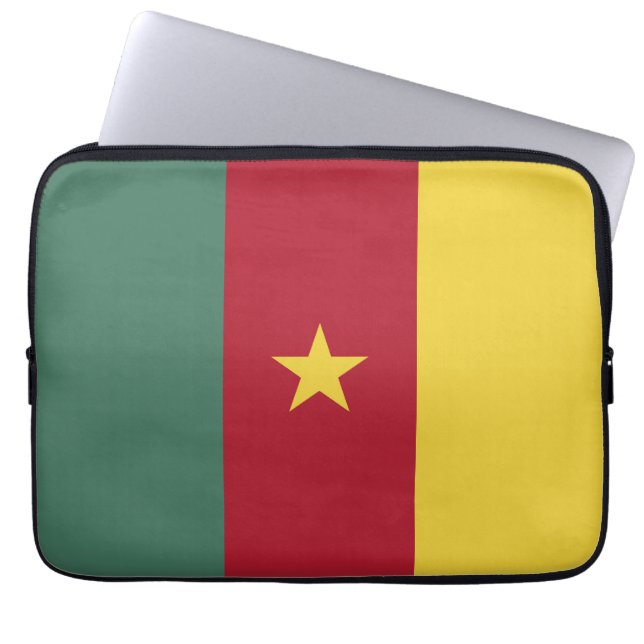 Vlag van Kameroen Laptop Sleeve (Voorkant)