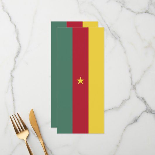 Vlag van Kameroen Menu (Voorkant / Achterkant in situ)