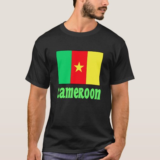 Vlag van Kameroen met tekst T-shirt (Voorkant)