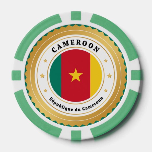 Vlag van Kameroen Poker Chips (Voorkant)