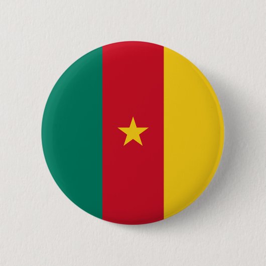 Vlag van Kameroen Ronde Button 5,7 Cm (Voorkant)