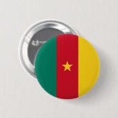 Vlag van Kameroen Ronde Button 5,7 Cm (Voorkant /achterkant)