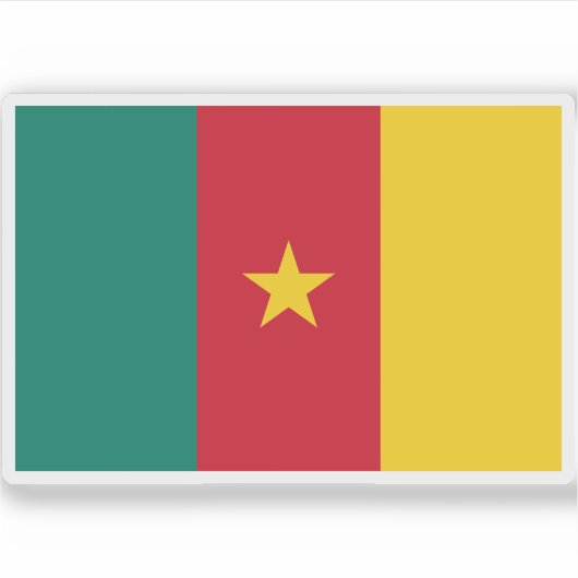 Vlag van Kameroen Sticker (Voorkant)