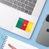 Vlag van Kameroen Sticker (Laptop met iPhone)