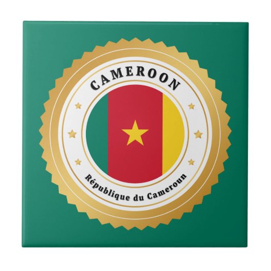 Vlag van Kameroen Tegeltje (Voorkant)