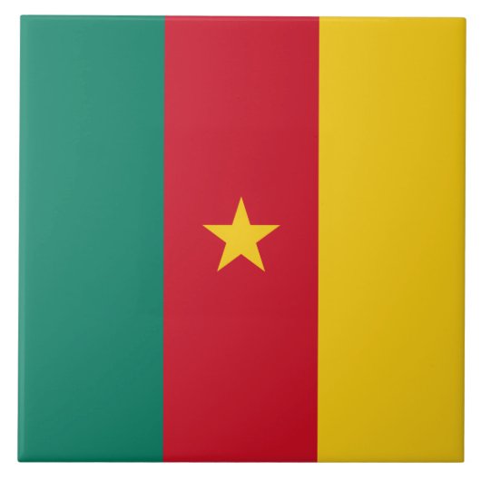 Vlag van Kameroen Tegeltje (Voorkant)