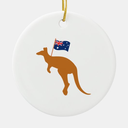 vlag van kangaroo australia keramisch ornament (Voorkant)