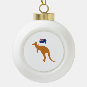vlag van kangaroo australia keramische bal ornament