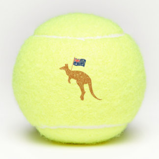 vlag van kangaroo australia tennisballen