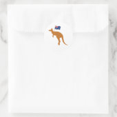vlag van kangaroo australia wit ronde sticker (Tas)