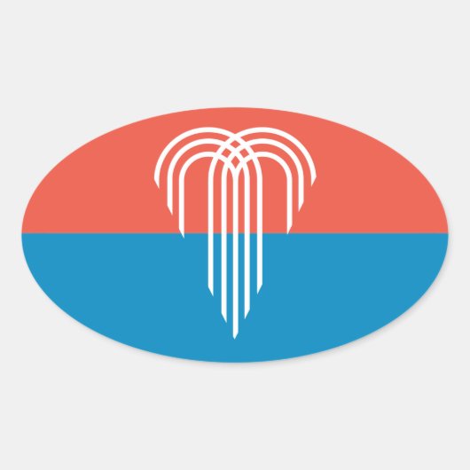 Vlag van Kansas City (2023), Missouri Ovale Sticker (Voorkant)